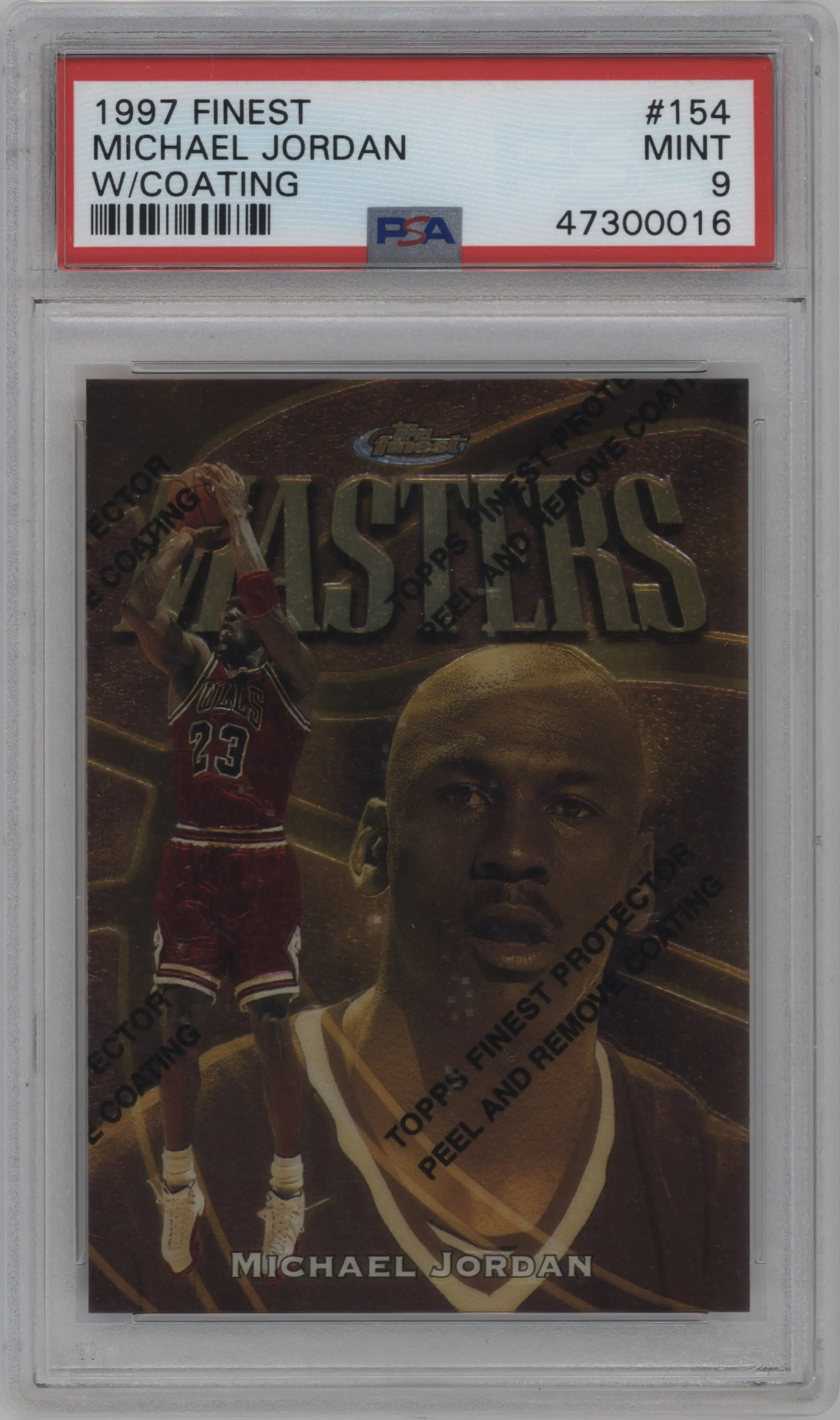 1997 Topps Finest Michael Jordan W/ Coating #154 PSA 9