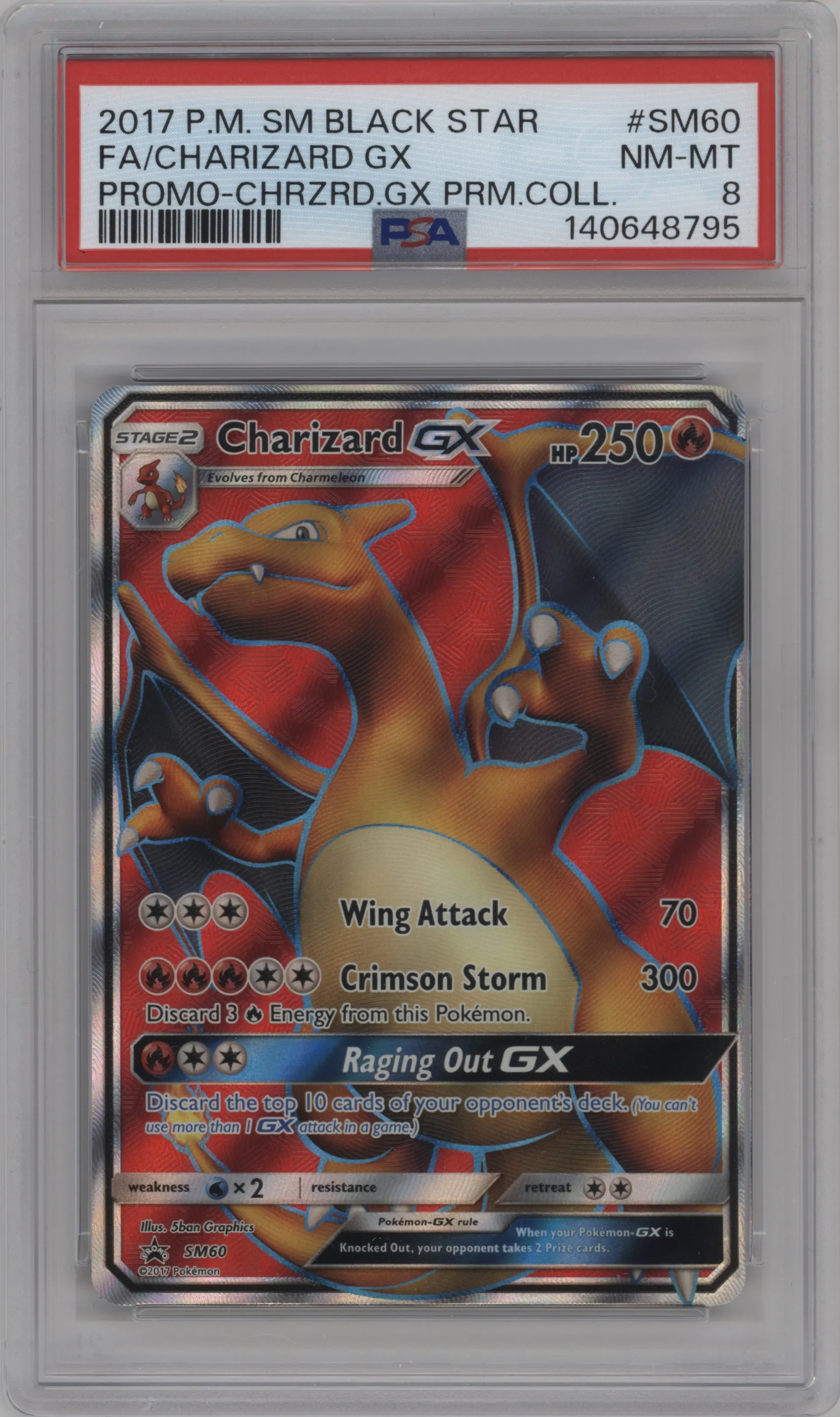 2017 Pokemon S&M Charizard GX Charizard GX Premium Collection #SM60 PSA 8