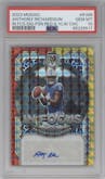 Anthony Richardson from the 2023 Panini Mosaic set featuring a Choice Fusion Red & Yellow parallel graded by PSA and given an overall grade of 10.