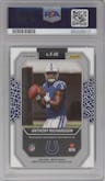 Anthony Richardson from the 2023 Panini Mosaic set featuring a Choice Fusion Red & Yellow parallel graded by PSA and given an overall grade of 10.