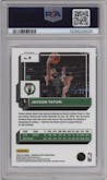 Jayson Tatum from the 2022-23 Panini Donruss Optic  set featuring a Copper Glitter parallel graded by PSA and given an overall grade of 10.