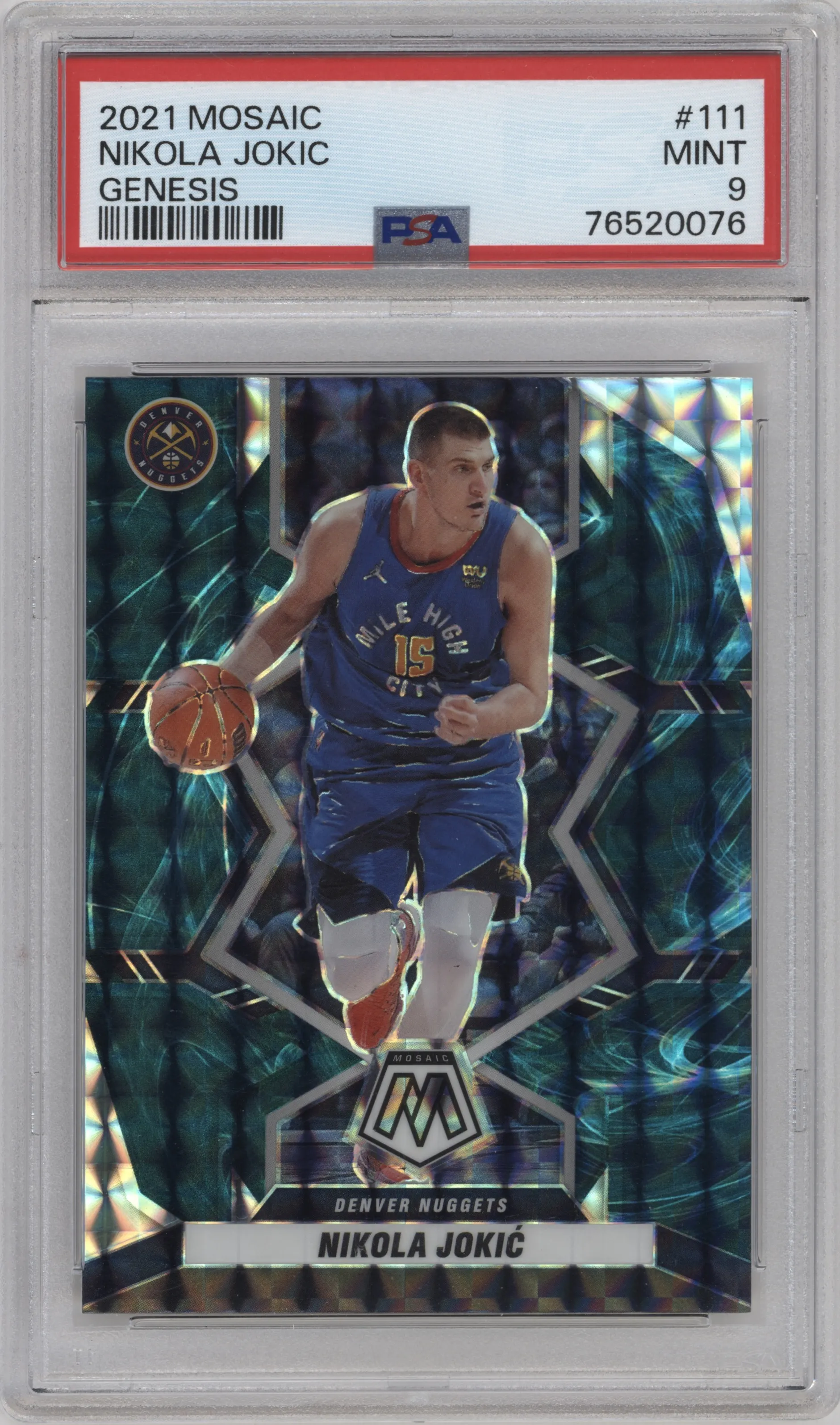 2021 Panini Mosaic Nikola Jokic Genesis PSA 9