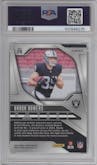 Brock Bowers from the 2024 Panini Prizm set featuring a Green Wave parallel graded by PSA and given an overall grade of 10.