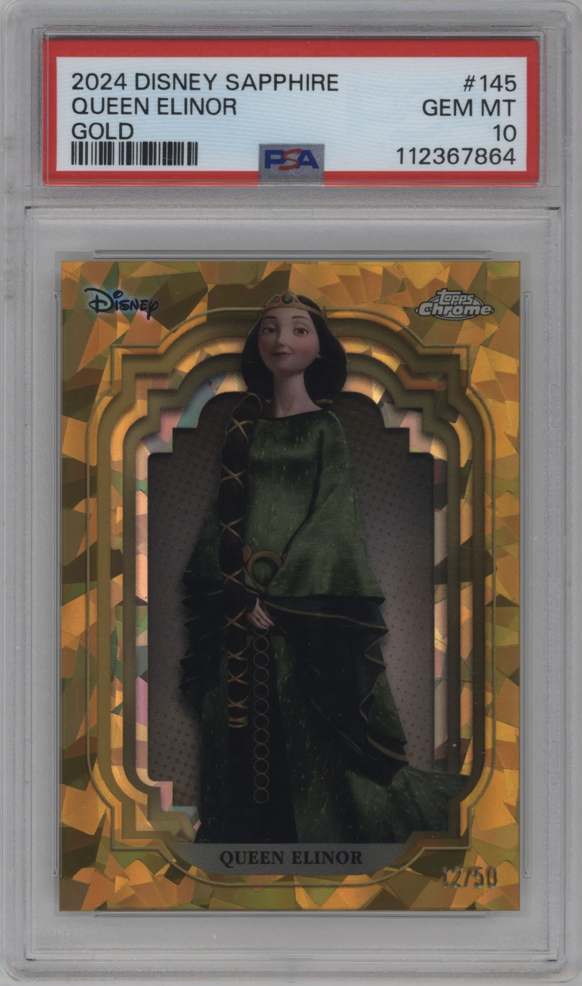 2024 Topps Chrome Disney Sapphire Edition Queen Elinor Gold #145 PSA 10