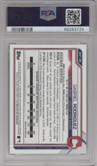 Gabriel Rodriguez from the 2021 Bowman Chrome set featuring a Red Refractor parallel graded by PSA and given an overall grade of 10.