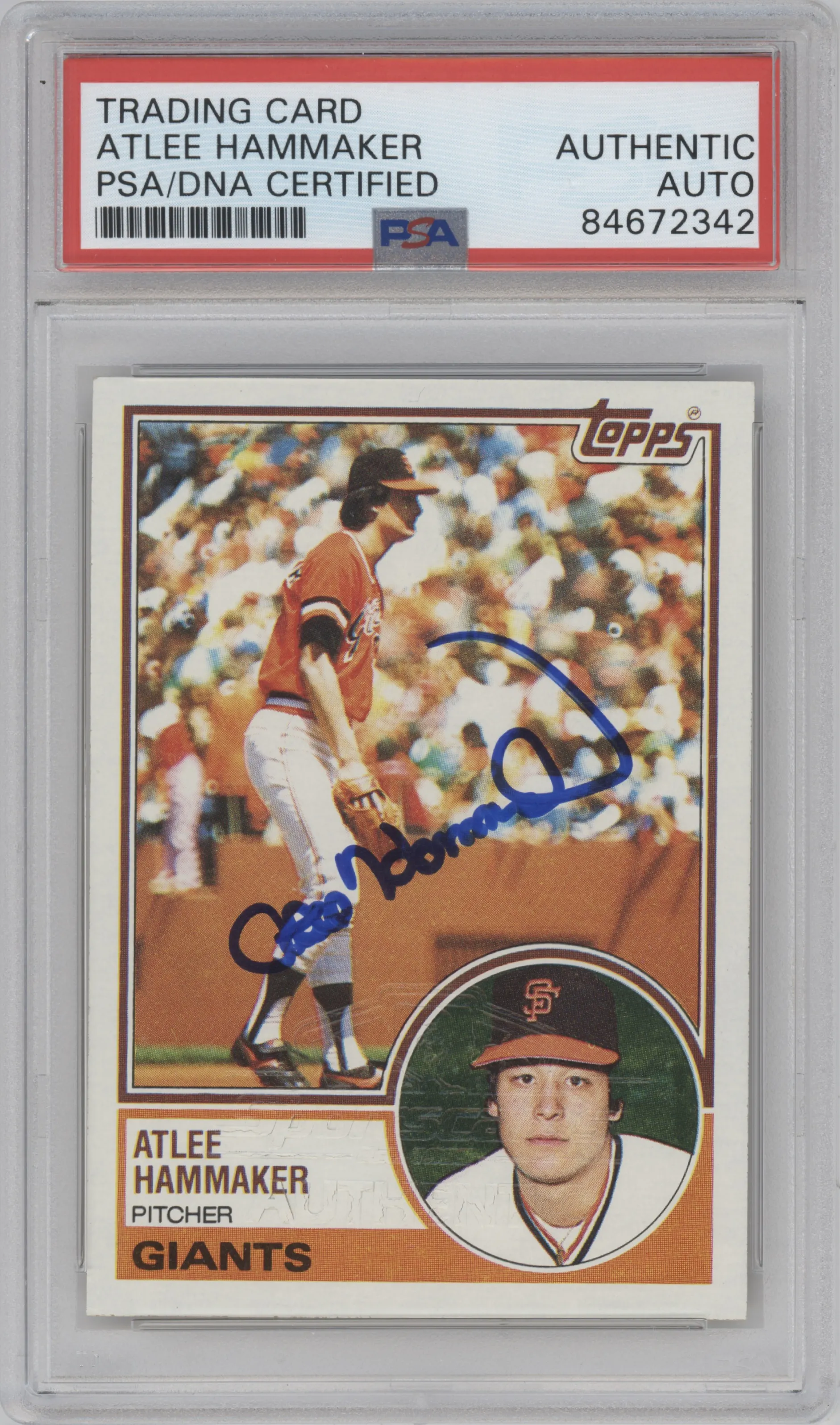 1983 Topps Atlee Hammaker PSA AUTHENTIC PSA