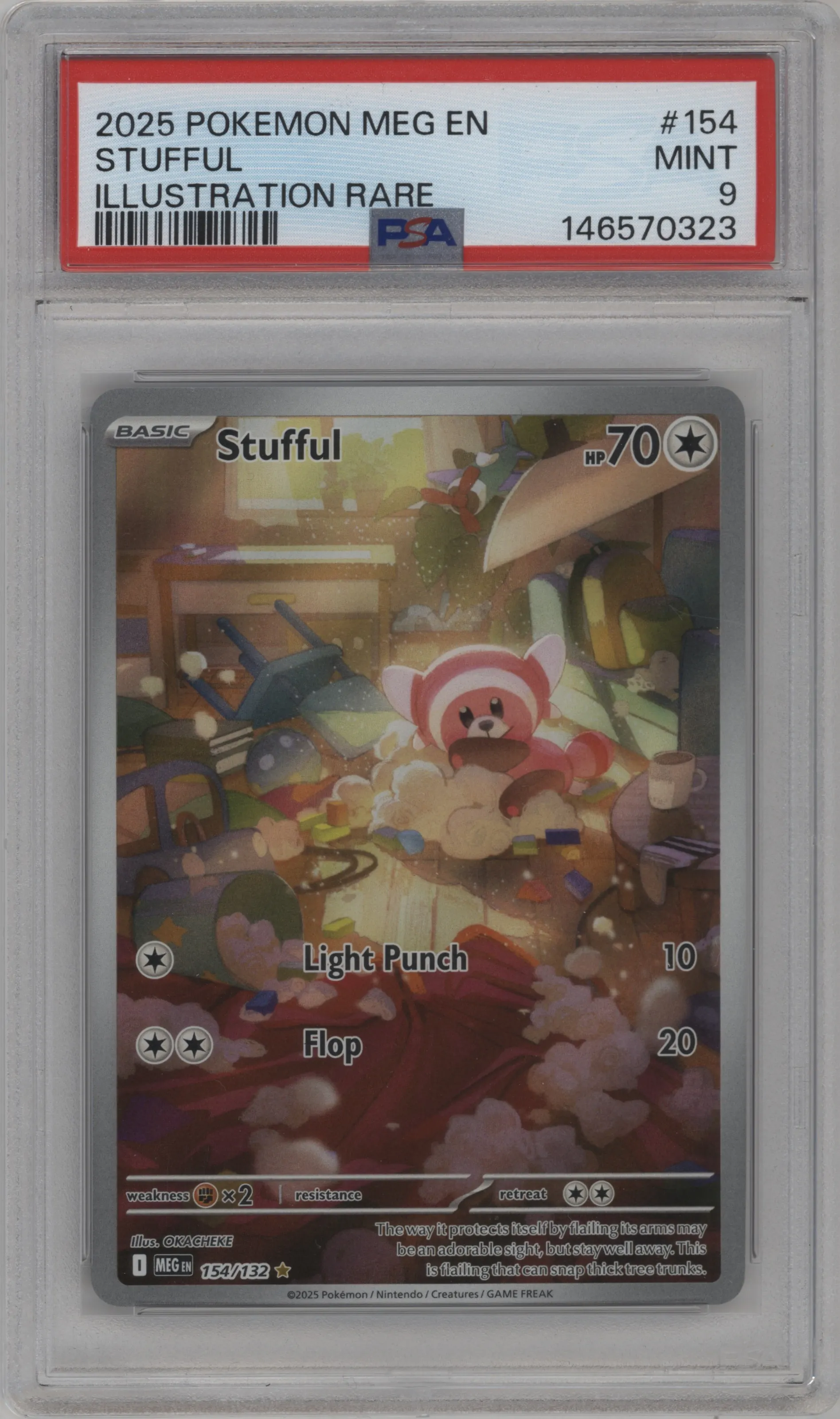 2025 Pokemon Mega Evolution Stufful #154 PSA 9