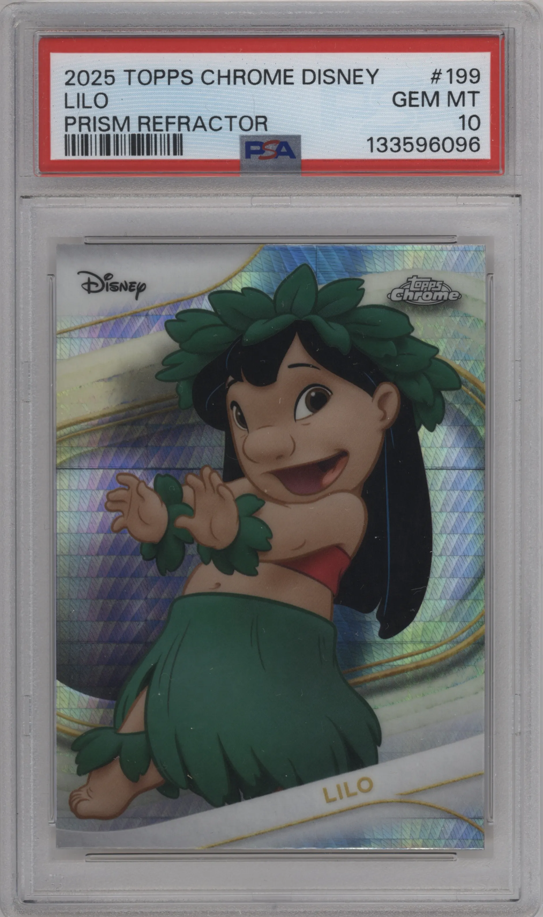 2025 Topps Chrome Disney Lilo Prism Refractor #199 PSA 10