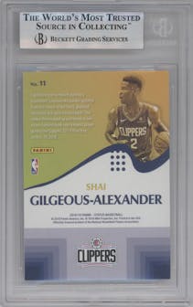 Shai Gilgeous-Alexander from the 2018-19 Panini Status set graded by Beckett and given an overall grade of 9.
