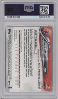 Shohei Ohtani from the 2018 Topps Chrome set featuring a Refractor   parallel graded by PSA and given an overall grade of 10.