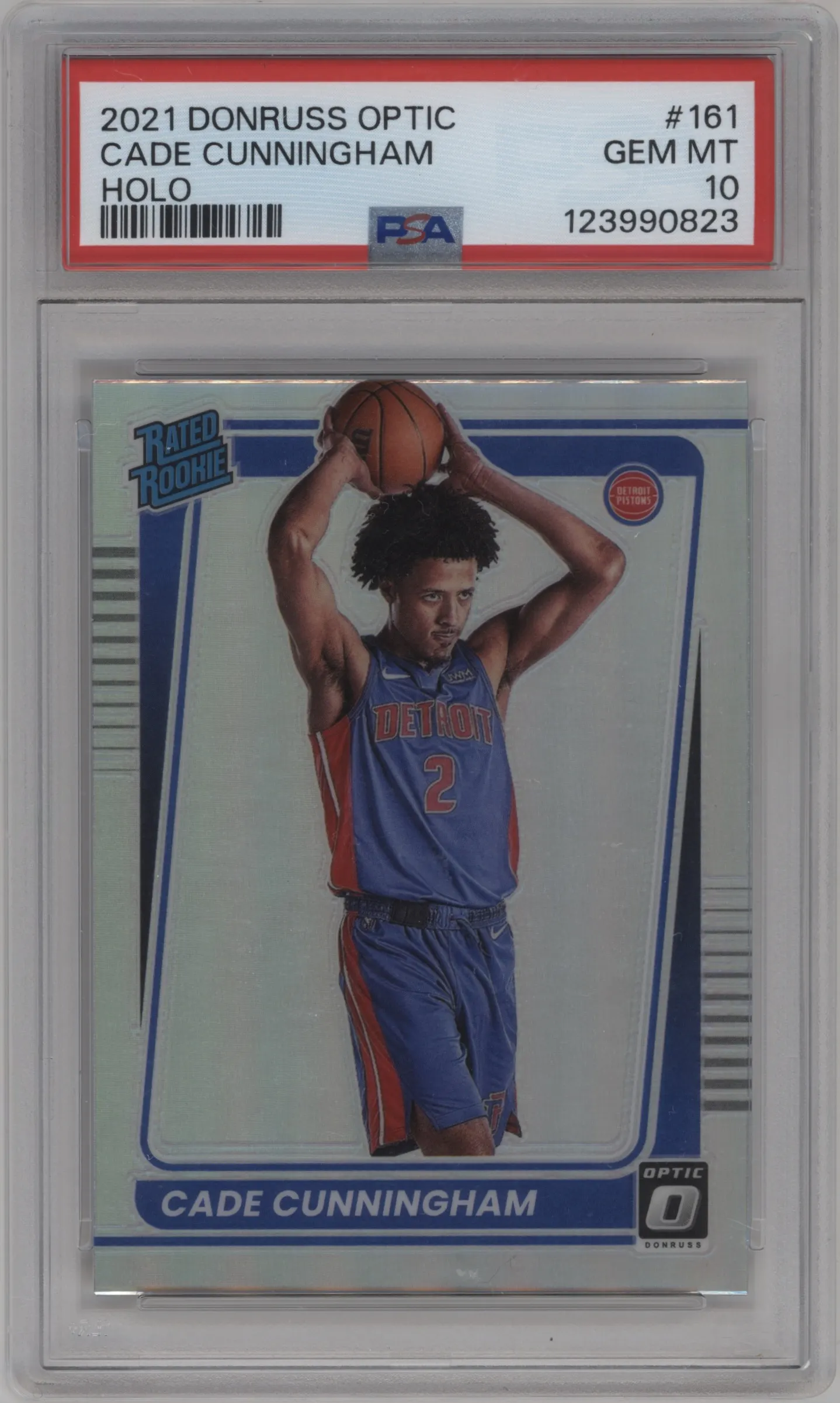 2021 Panini Donruss Optic Rated Rookie Cade Cunningham Holo #161 PSA 10