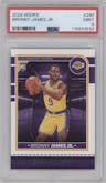 Bronny James Jr. from the 2024-25 Panini NBA Hoops set graded by PSA and given an overall grade of 9.