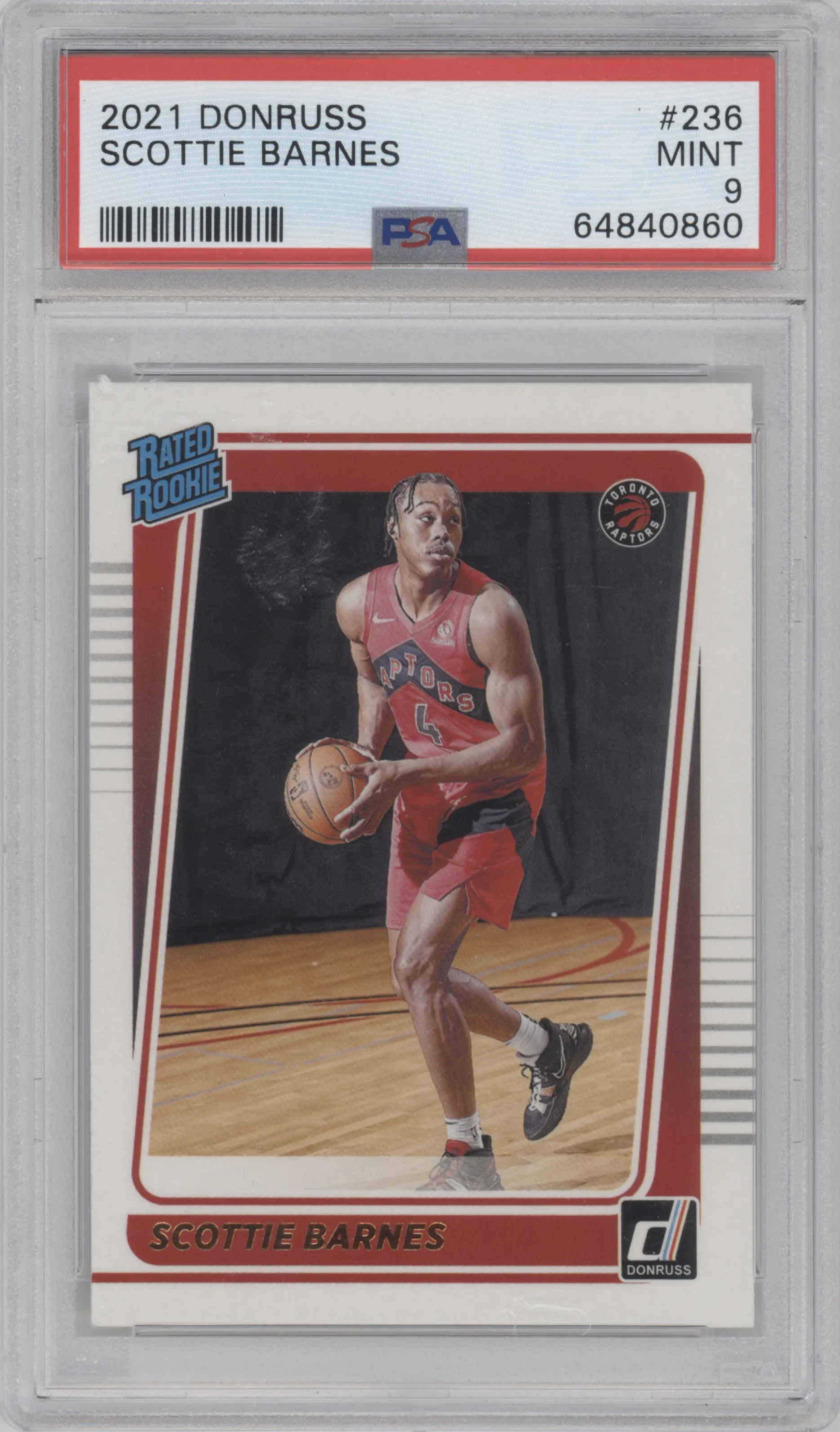 2021 Panini Donruss Rated Rookie Scottie Barnes PSA 9