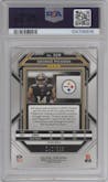 George Pickens from the 2022 Panini Prizm set featuring a Purple Ice parallel graded by PSA and given an overall grade of 10.