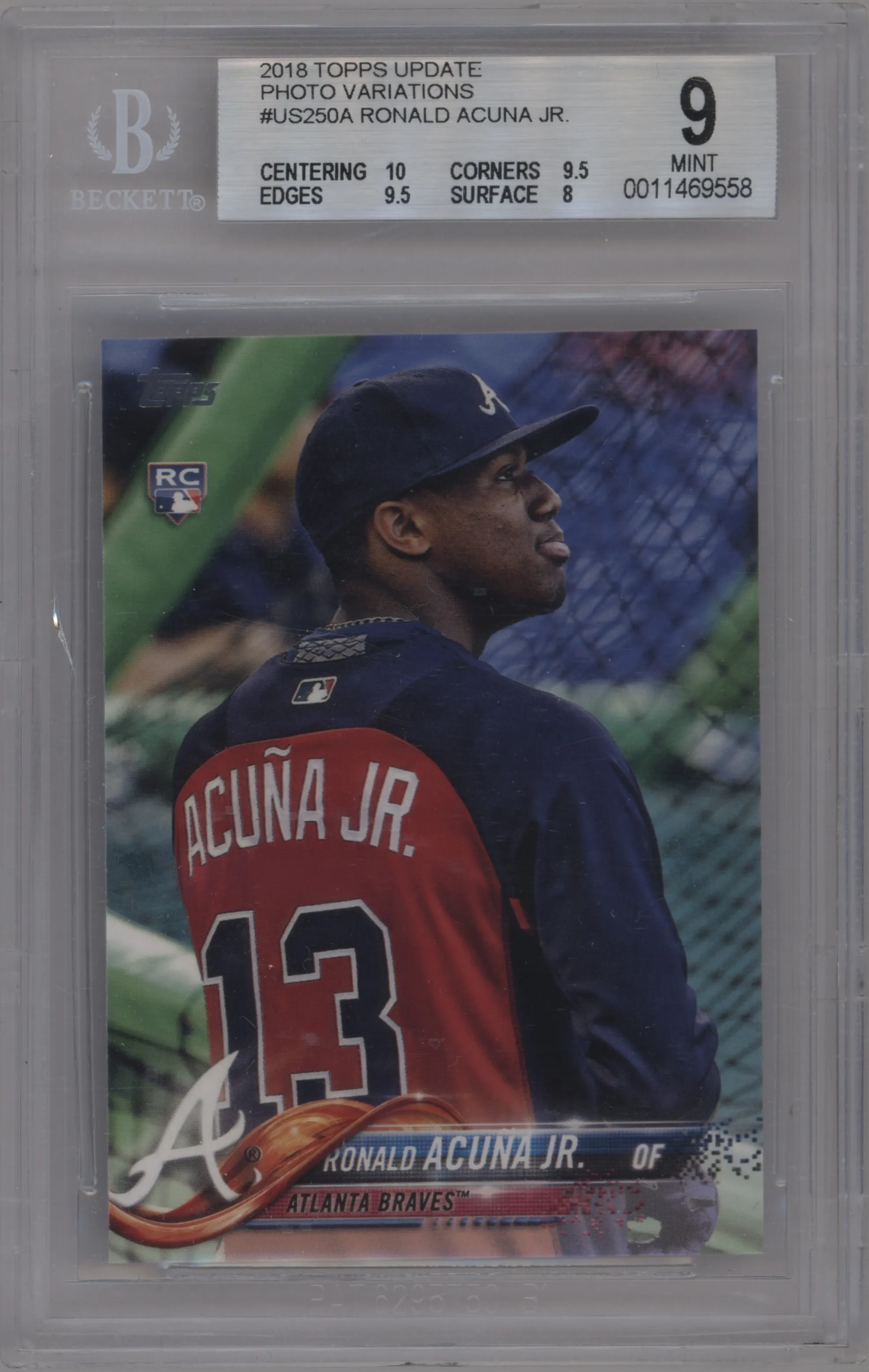 2018 Topps Update Variations Ronald Acuna Jr. BGS 9