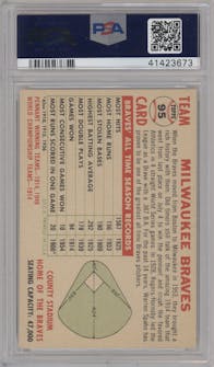 Milwaukee Braves from the 1956 Topps set featuring a White Back parallel graded by PSA and given an overall grade of 6.