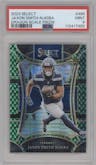 Jaxon Smith-Njigba from the 2023 Panini Select set featuring a Dragon Scale parallel graded by PSA and given an overall grade of 9.