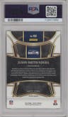 Jaxon Smith-Njigba from the 2023 Panini Select set featuring a Dragon Scale parallel graded by PSA and given an overall grade of 9.
