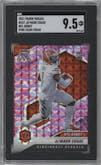 Ja'Marr Chase from the 2021 Panini Mosaic set featuring a Pink Camo parallel graded by SGC and given an overall grade of 9.5.