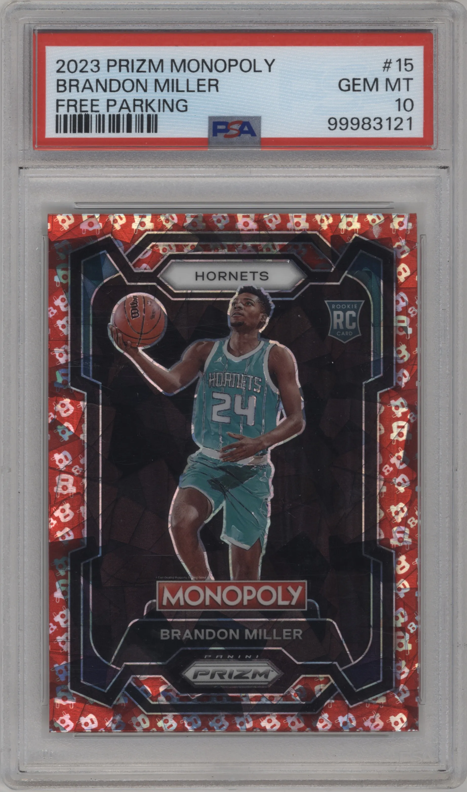 2023 Panini Prizm Monopoly Brandon Miller Free Parking #15 PSA 10