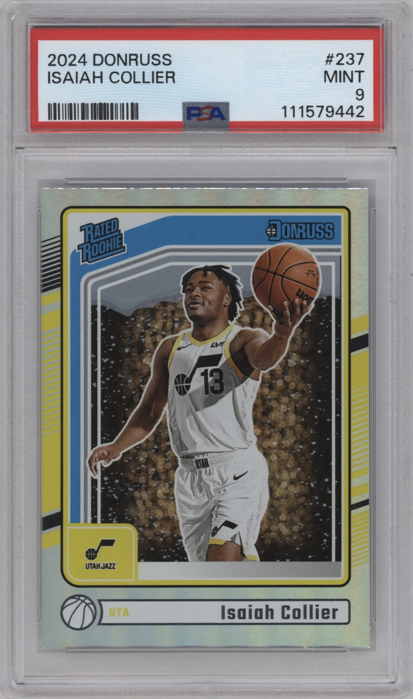2024 Panini Donruss Rated Rookie Isaiah Collier PSA 9