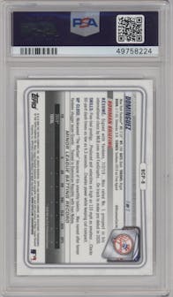 Jasson Dominguez from the 2020 Bowman set graded by PSA and given an overall grade of 10.