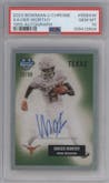 Xavier Worthy from the 2023 Bowman Chrome University set graded by PSA and given an overall grade of 10.