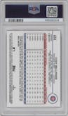 Cody Bellinger from the 2024 Topps Chrome Sapphire set featuring a Padparadscha parallel graded by PSA and given an overall grade of 10.