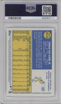 Ronald Acuna Jr. from the 2019 Topps Heritage HN set graded by PSA and given an overall grade of 10.