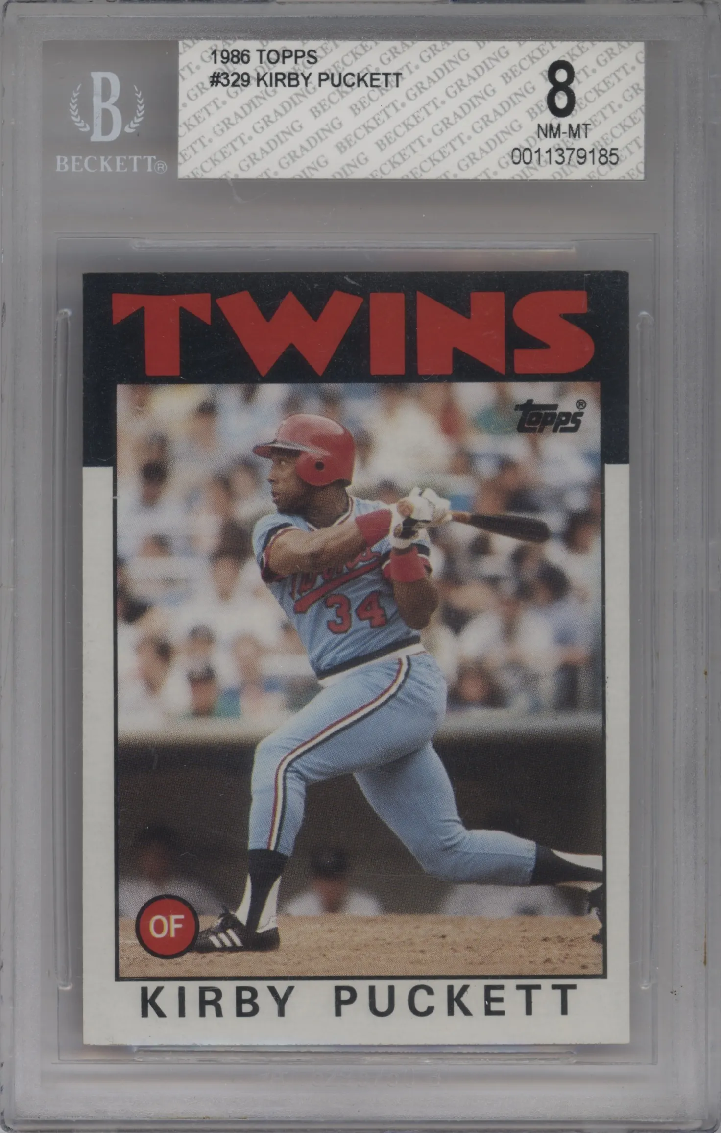 1986 Topps Kirby Puckett #329 BGS 8