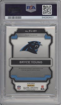 Bryce Young from the 2023 Panini Prizm set graded by PSA and given an overall grade of 10.