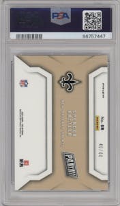 Spencer Rattler from the 2024 Panini The National VIP set graded by PSA and given an overall grade of 10.