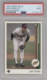 John Smoltz from the 1989 Upper Deck set graded by PSA and given an overall grade of 9.