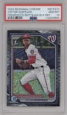 Victor Hurtado from the 2024 Bowman Chrome set featuring a Black Reptilian Refractor parallel graded by PSA and given an overall grade of 10.