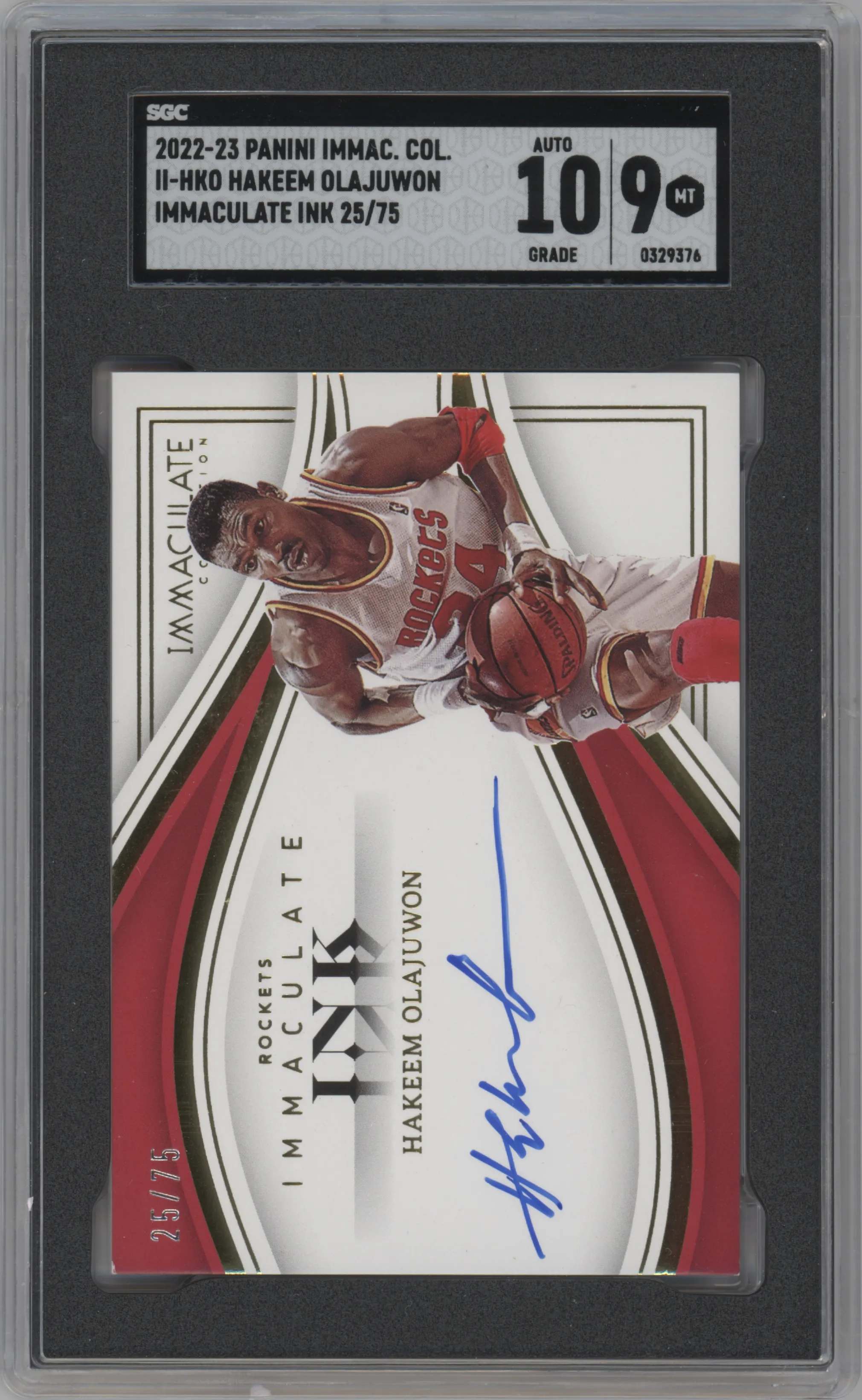 2022 Panini Immaculate Collection Ink Hakeem Olajuwon #II-HKO SGC 9