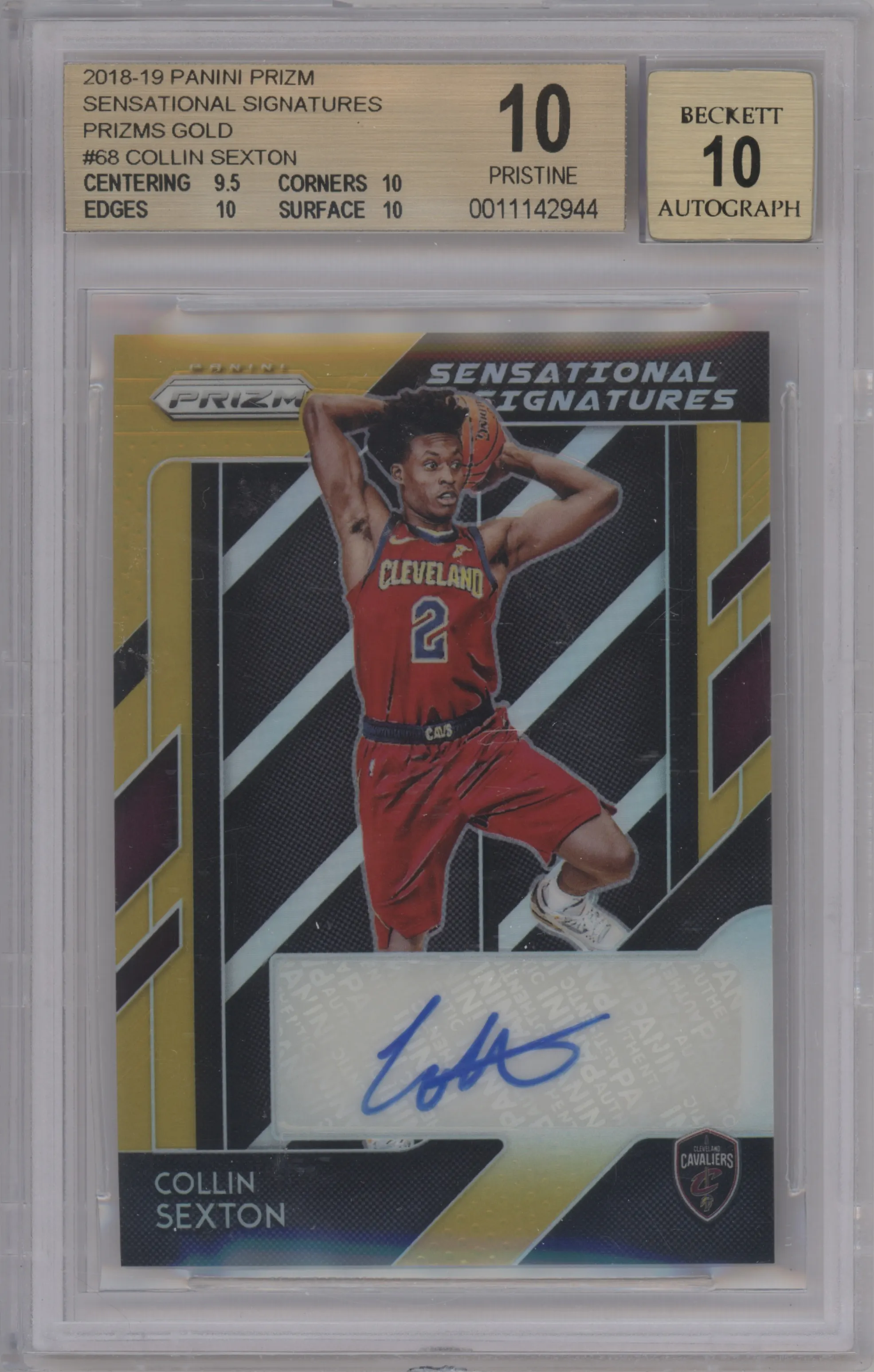 2018 Panini Prizm Sen.Sig. Collin Sexton Gold Prizm #SS-CSX BGS 10