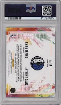 Kyrie Irving/Anthony Davis from the 2024-25 Panini Prizm Black set graded by PSA and given an overall grade of 10.