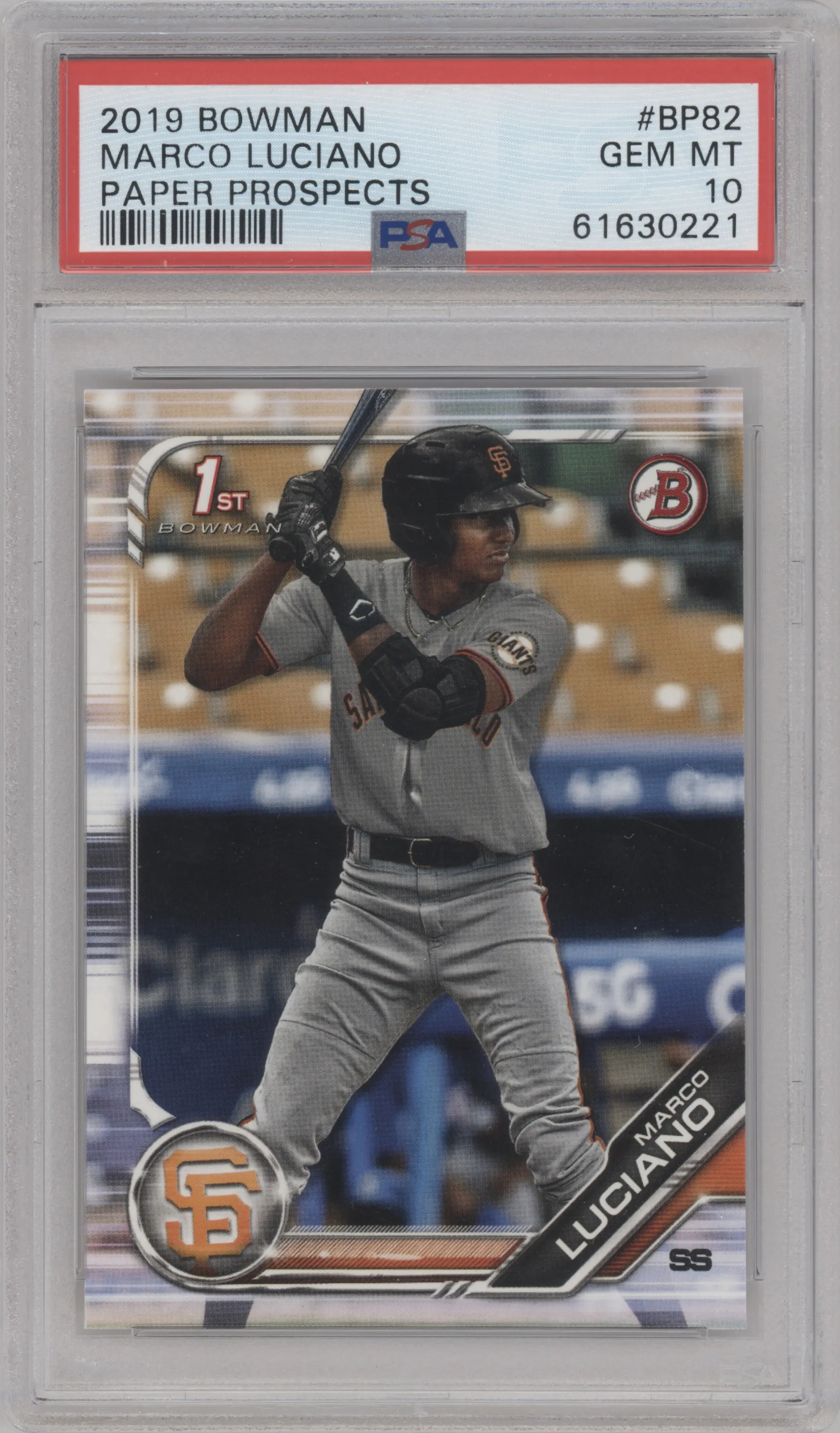 2019 Bowman Prospect Marco Luciano PSA 10