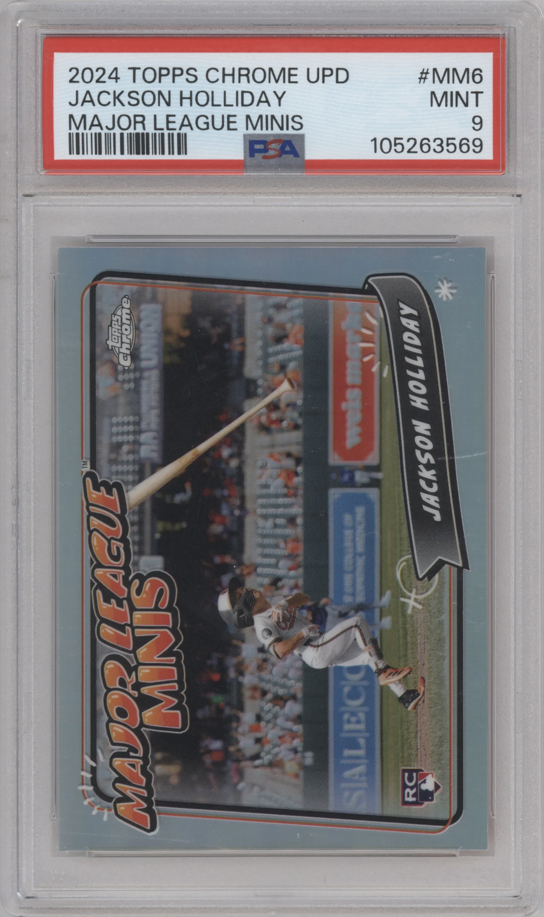 2024 Topps Chrome Update Major League Minis Jackson Holliday PSA 9