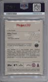 Mike Trout from the 2021-22 Topps Project70 set graded by PSA and given an overall grade of 9.