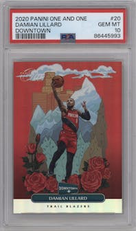 Damian Lillard from the 2020-21 Panini One and One set graded by PSA and given an overall grade of 10.