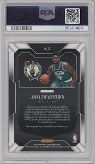 Jaylen Brown from the 2016-17 Panini Prizm  set graded by PSA and given an overall grade of 9.