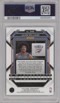 Jalen Williams from the 2022-23 Panini Prizm  set graded by PSA and given an overall grade of 9.