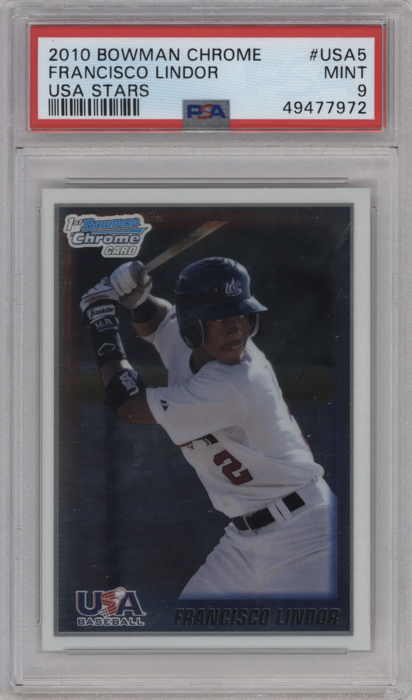 2010 Bowman Chrome USA Stars Francisco Lindor #USA-5 PSA 9