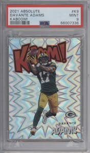 Davante Adams from the 2021 Panini Absolute set graded by PSA and given an overall grade of 9.