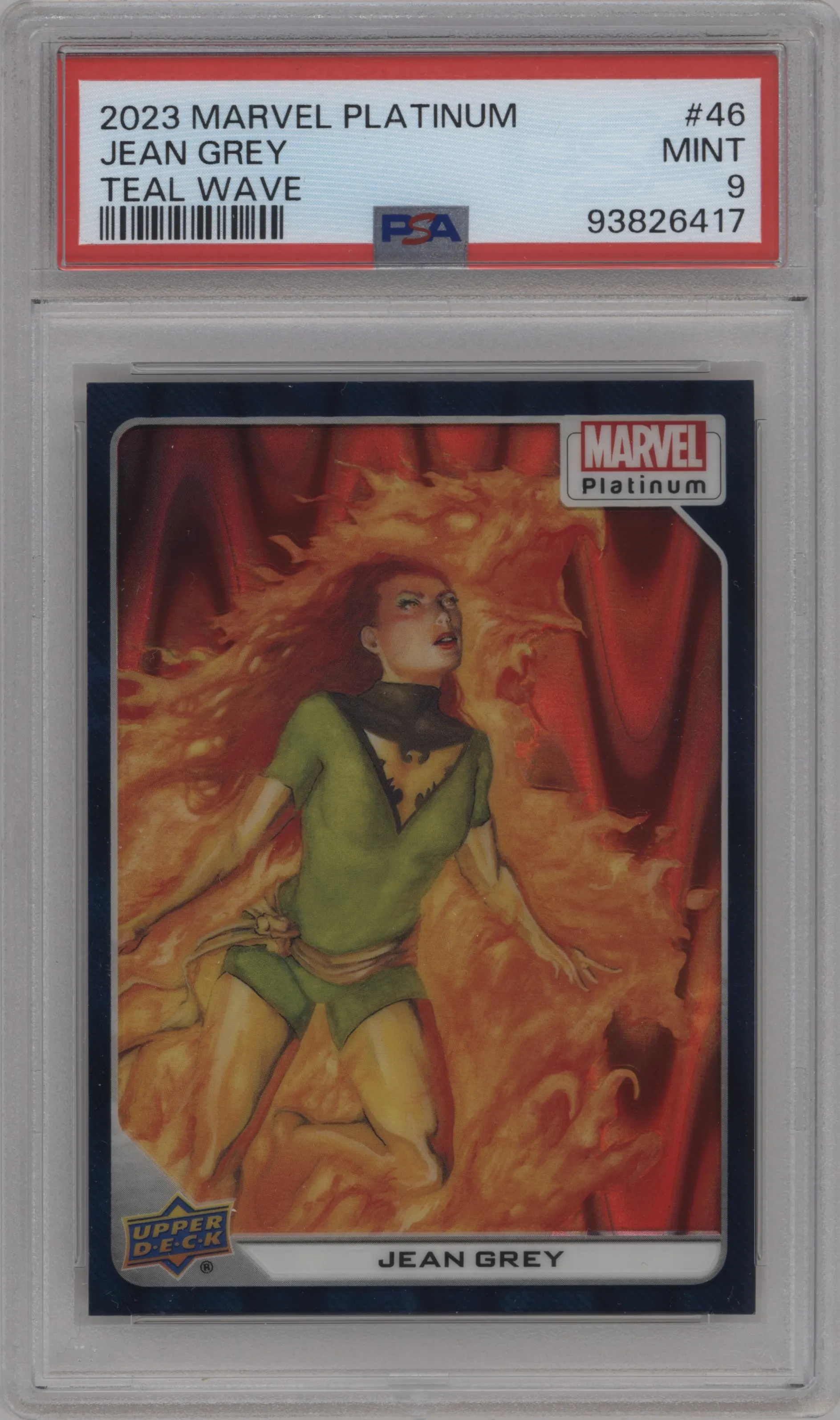 2023 Upper Deck Marvel Platinum Jean Grey Teal Wave #46 PSA 9