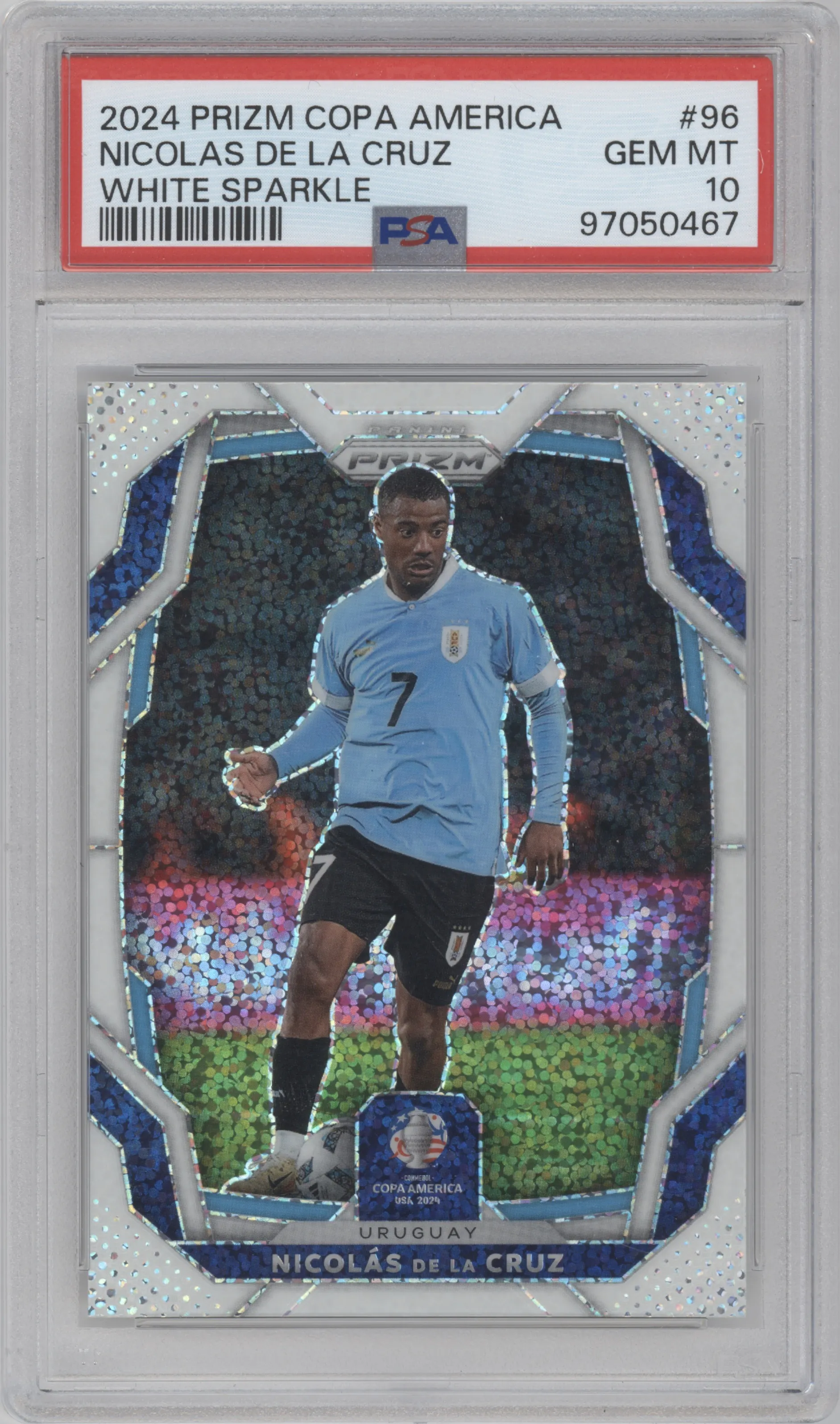 2024 Panini Prizm CONMEBOL Copa America Nicolas de la Cruz White Sparkle PSA 10