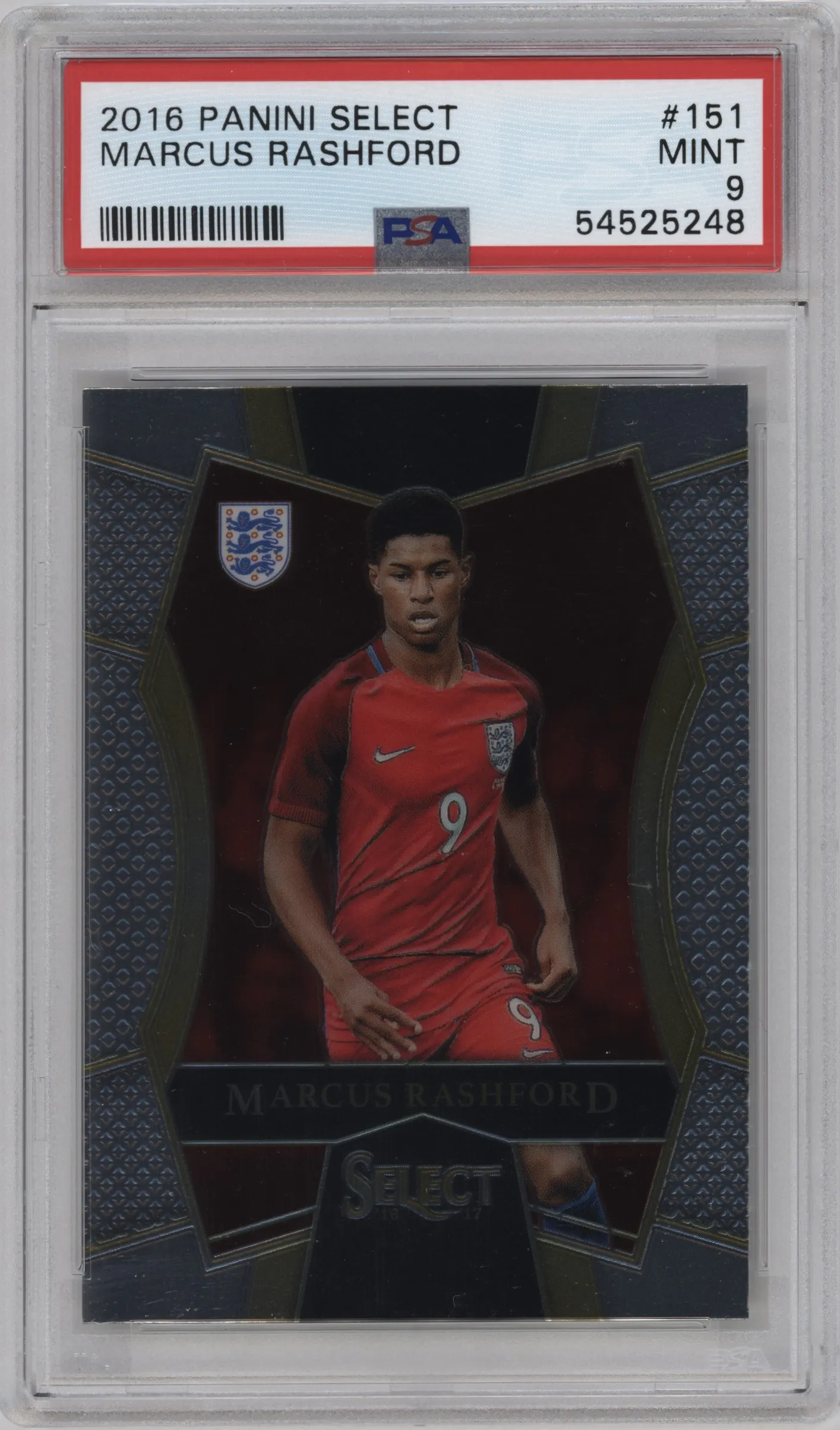 2016 Panini Select Mezzanine Marcus Rashford PSA 9