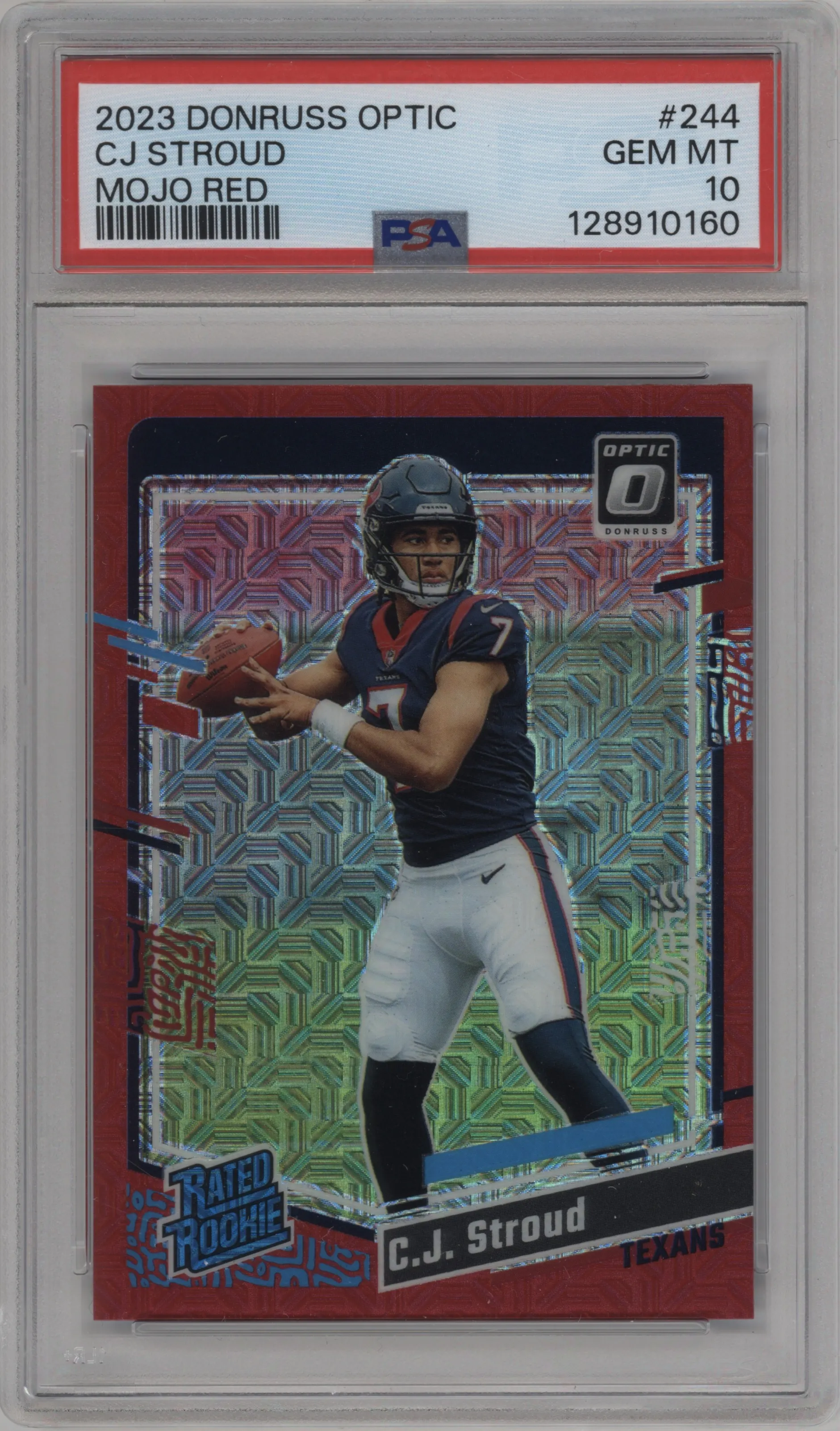 2023 Donruss Optic Rated Rookie C.J. Stroud Red Mojo #244 PSA 10