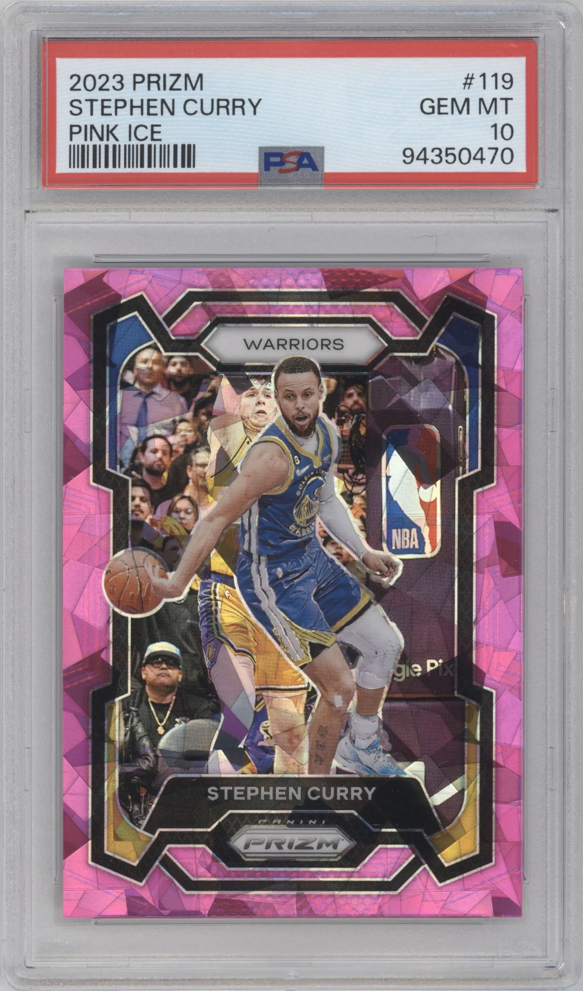 2023 Panini Prizm Stephen Curry Pink Ice #119 PSA 10